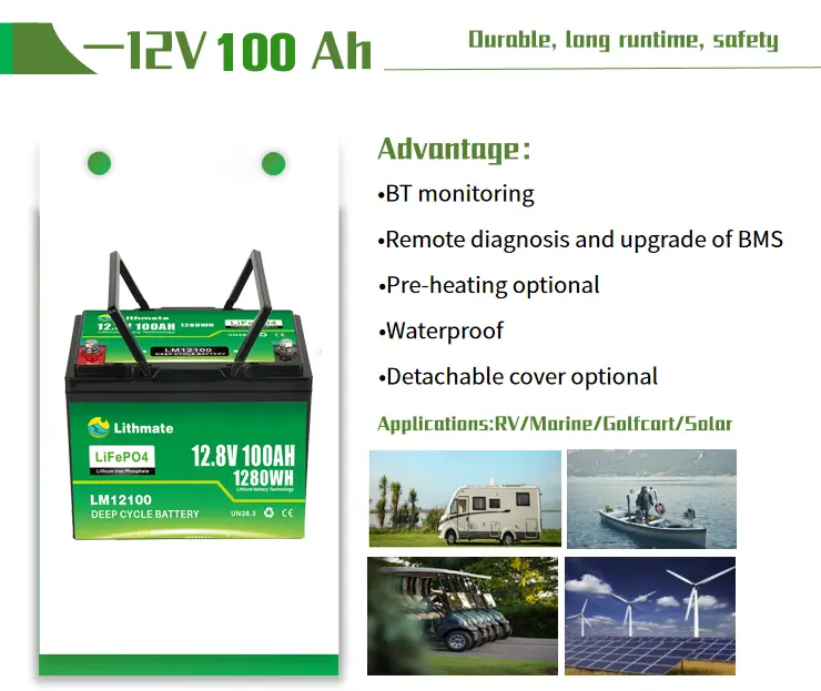 Custom 12V 100Ah LiFePO4 RV Battery Manufacturer, Companies