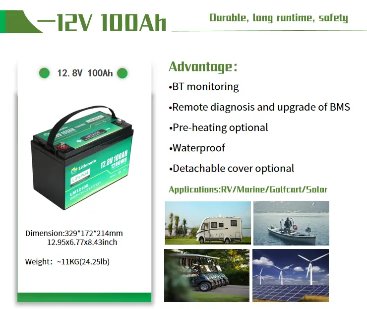 12v 100ah Lithium Battery