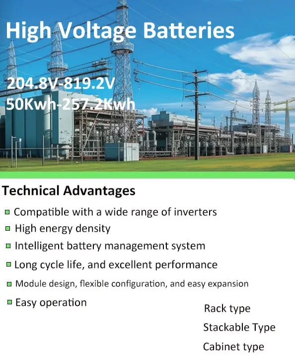 61.4Kwh High Voltage Energy Storage Battery 614V 100Ah