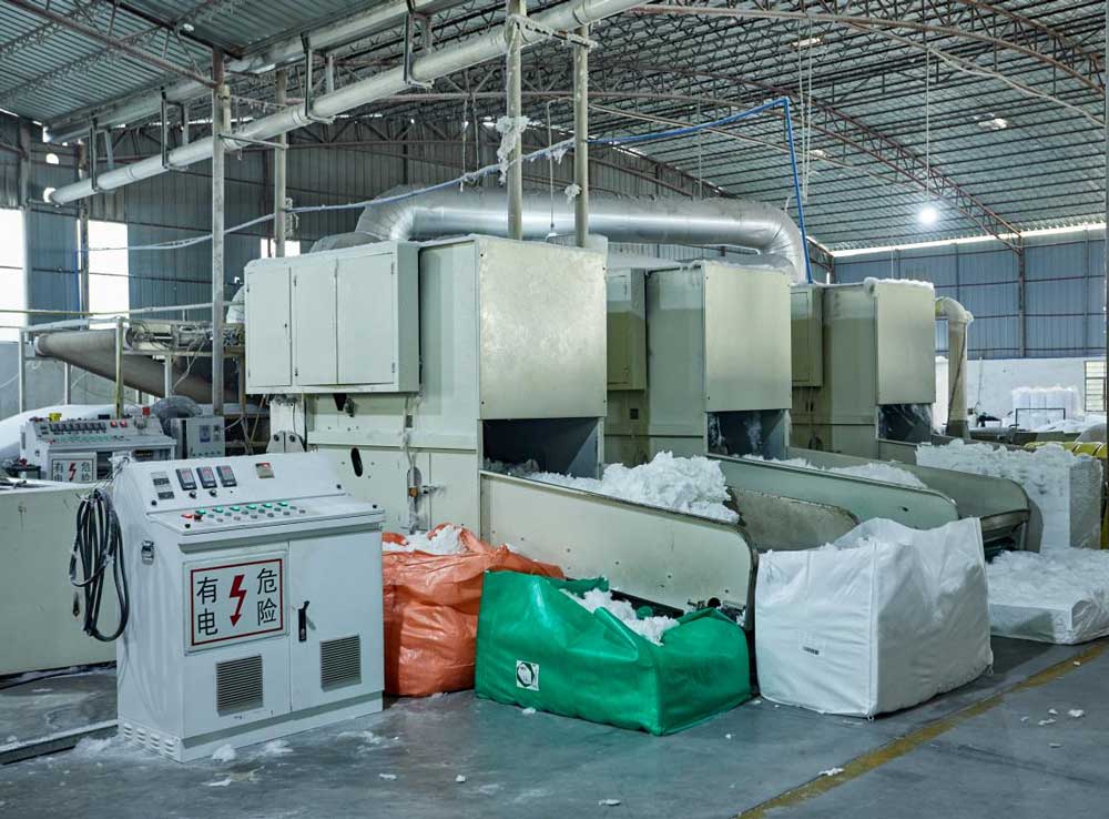 LJF air filter production step 2 - Unpacking raw filter materials