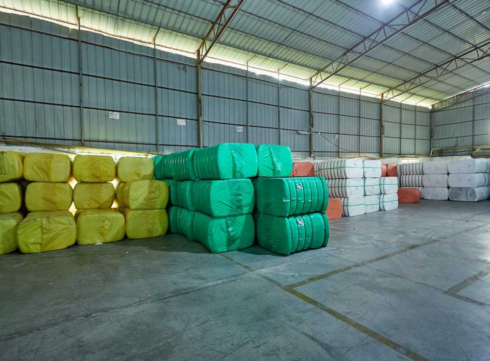 LJF air filter production step 1 - Material preparation for air filtration components