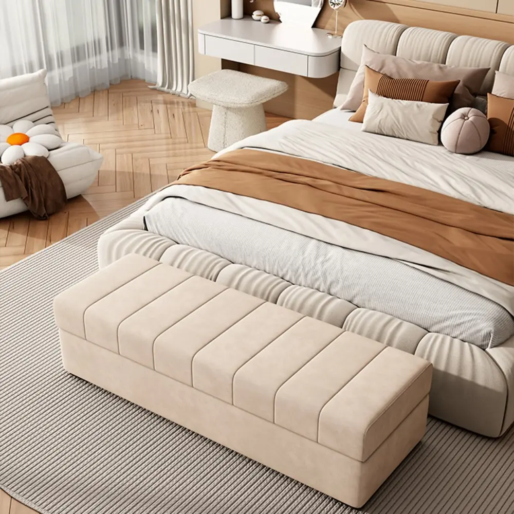 Wholesale Cream-style storage bed tail stool Italian-style wardrobe sofa stool minimalist storage shoe-changing stool rest long bench footrest Supplier, Factories