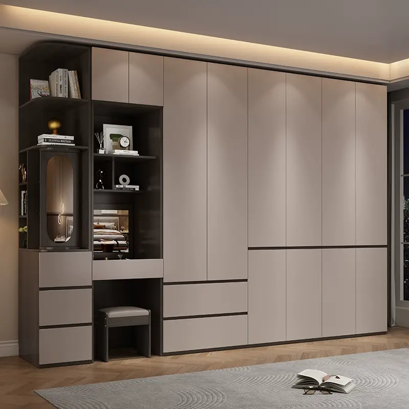High-Quality Simple Design wooden wardrobe with segmented swing doors for the home bedroom new style cloth cabinet Factories, Factory