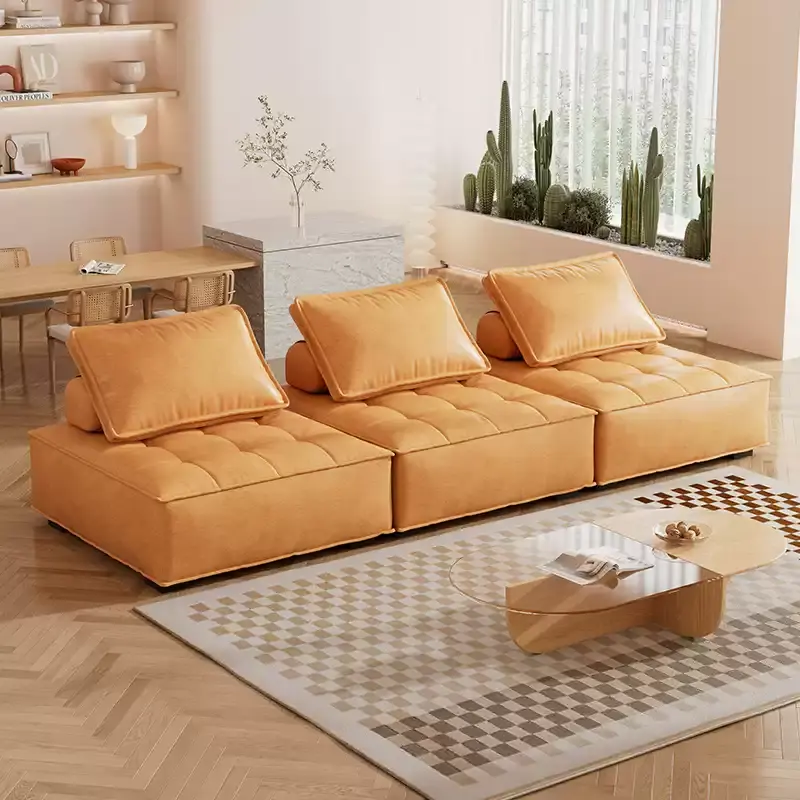 Wholesale Modern Luxury Convertible Chaise Lounge Couch Square L-Shaped Sectional Sofa for Living Room Furniture Modular Sofa Suppliers, Factories