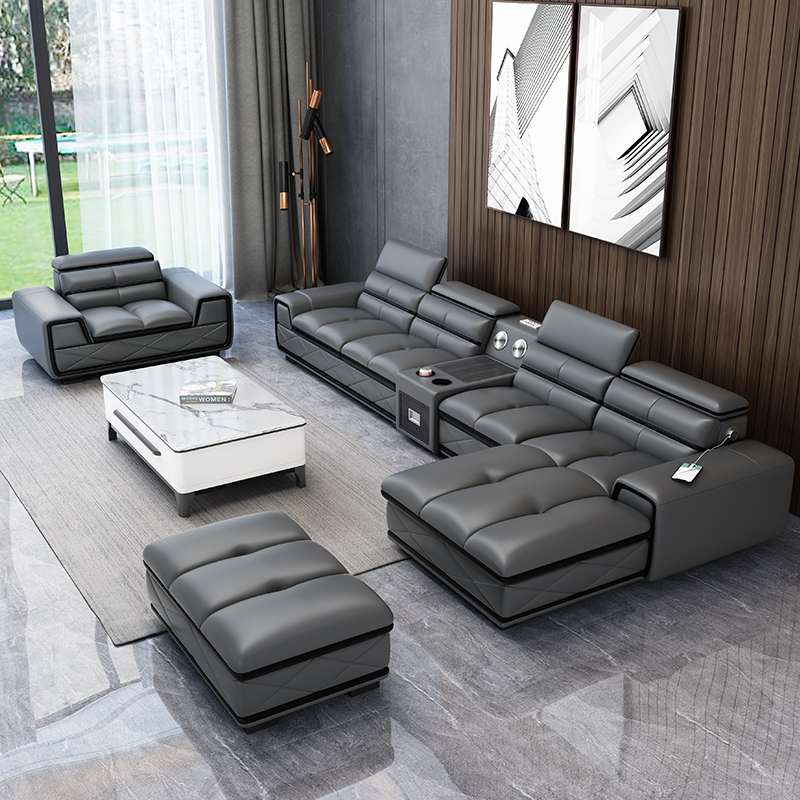 China Modern Multi-functional L shape leather sofa Manufacturers, Manufacturer
