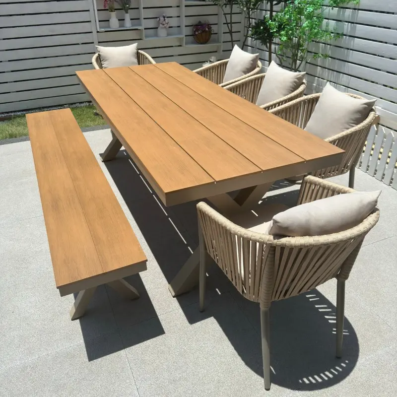 Wholesale Nordic Outdoor Rattan Dining Set - Waterproof and UV-Resistant Dining Table Manufacturer, Factory