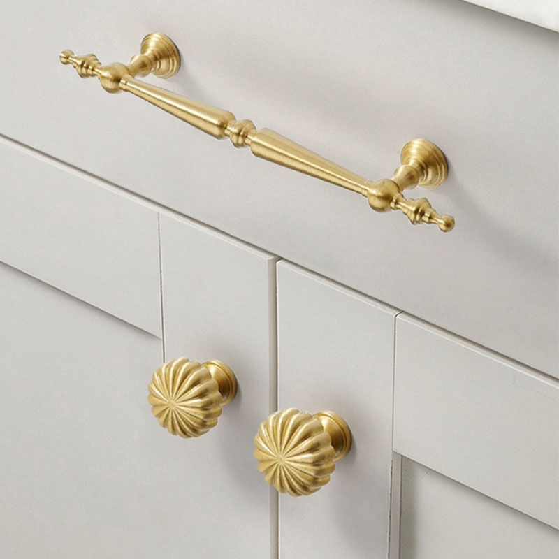 Wholesale French light luxury brass cabinet door handle Furniture Hardware Manufacturers, Supplier