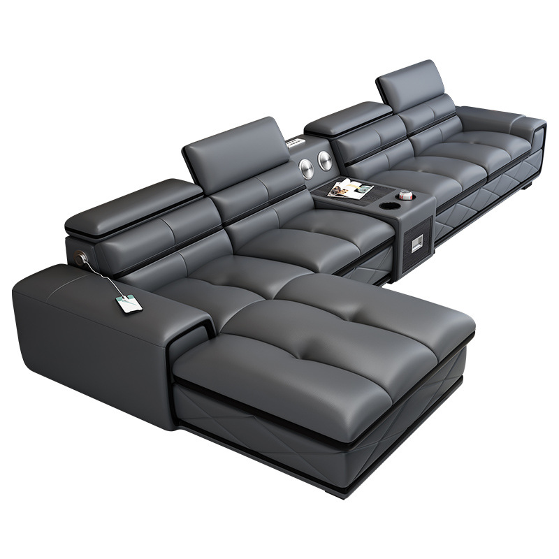 China Modern Multi-functional L shape leather sofa Manufacturers, Manufacturer