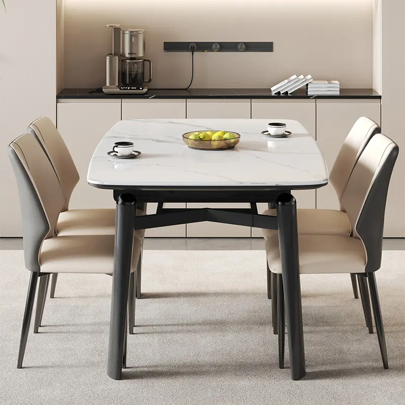 China Modern simple household small-sized folding marble dining table and a variable round table Supplier, Factories