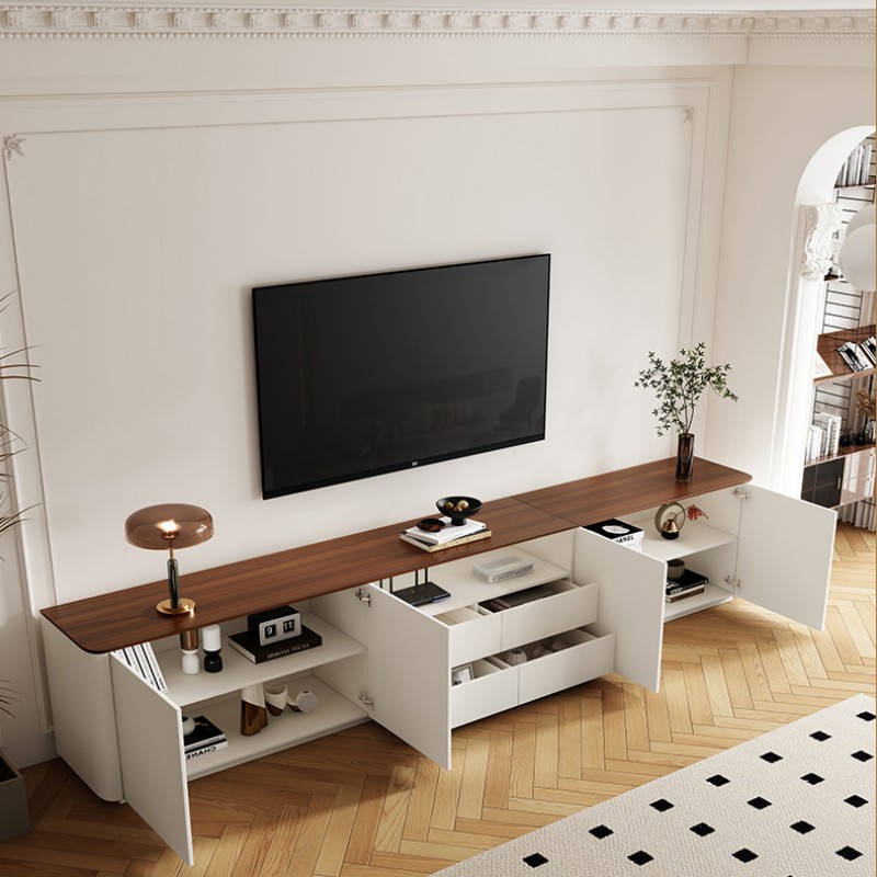 Solid wood TV cabinet and coffee table combination