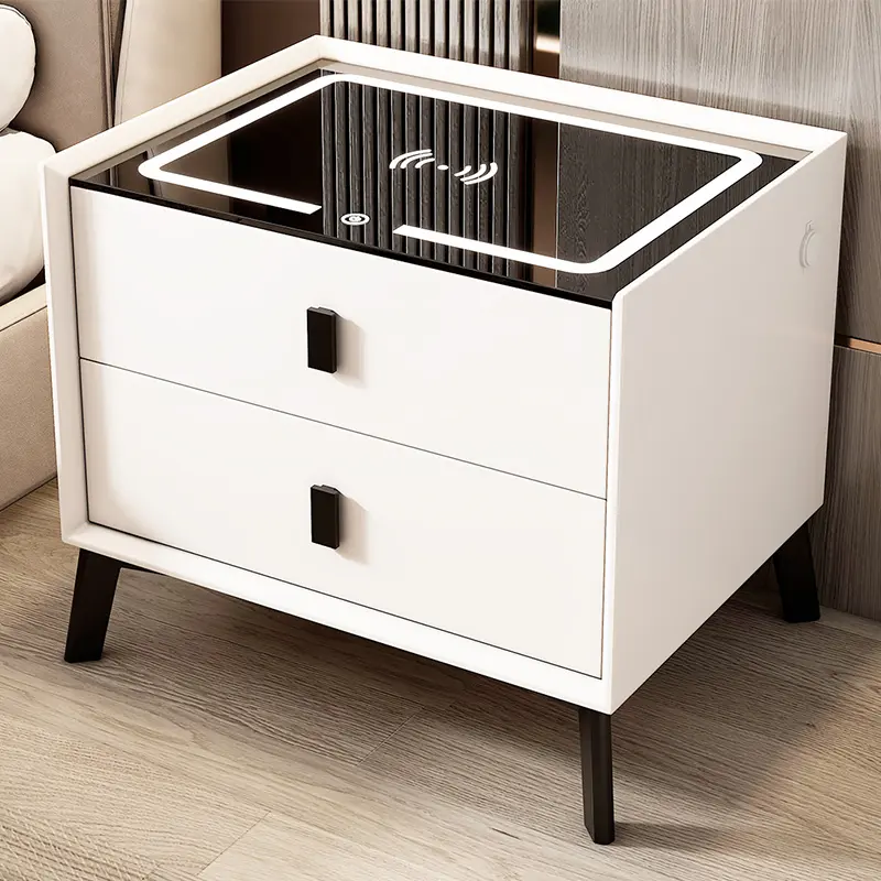 High-Quality Modern simple smart nightstand multi-functional wireless charging fingerprint lock bedside cabinet for bedroom Manufacturers, Manufacturer