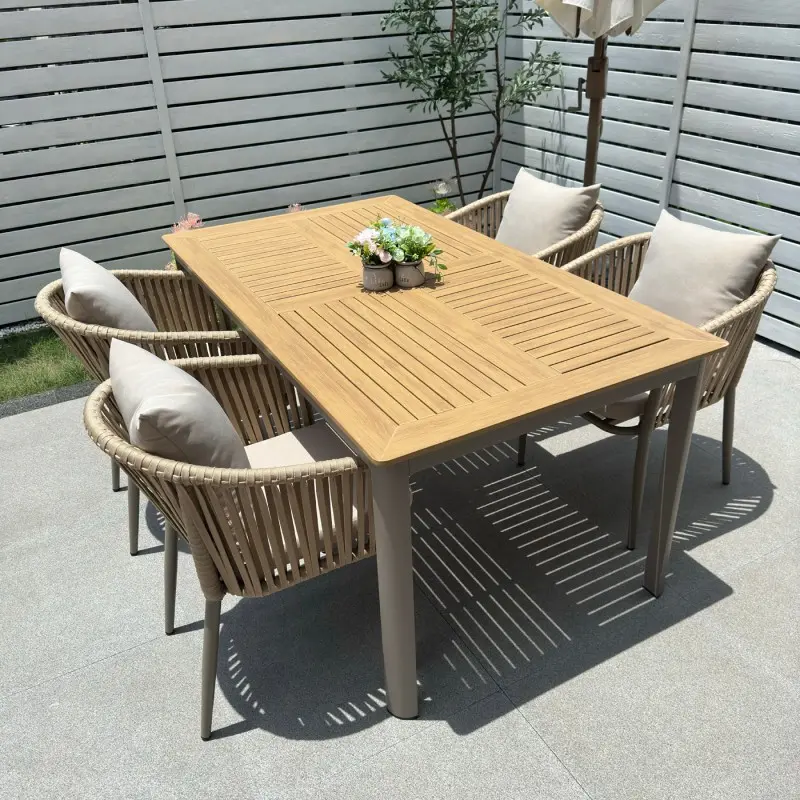 Wholesale Nordic Outdoor Rattan Dining Set - Waterproof and UV-Resistant Dining Table Manufacturer, Factory