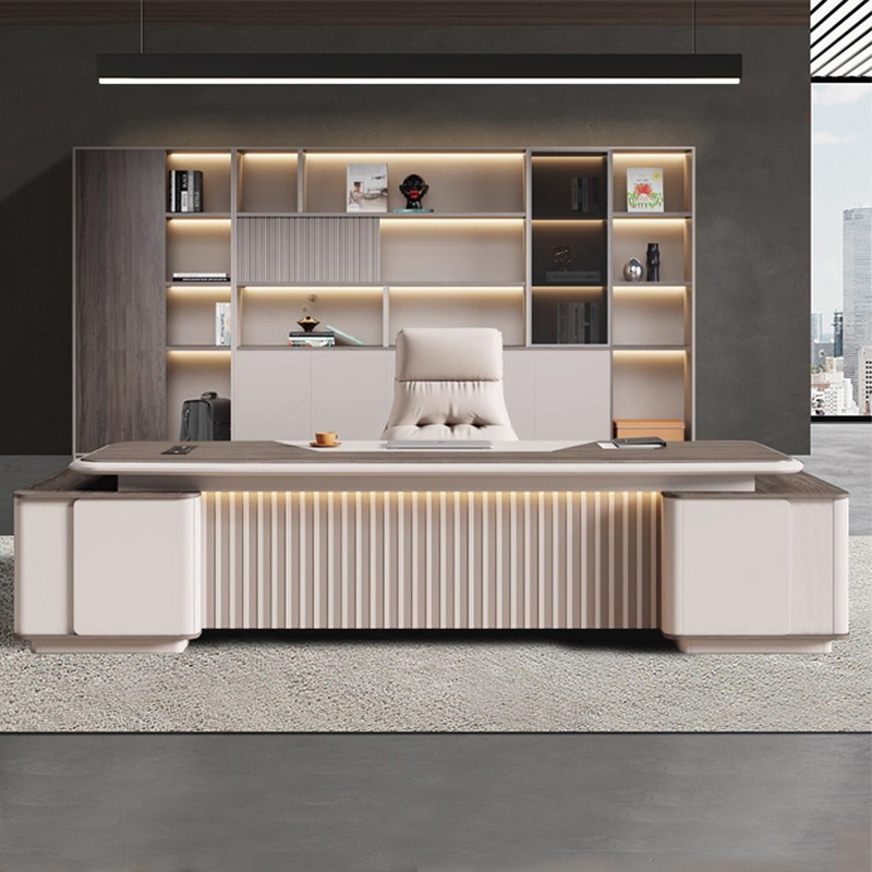 Minimalist Modern Luxury Executive Desk and Chair (2)