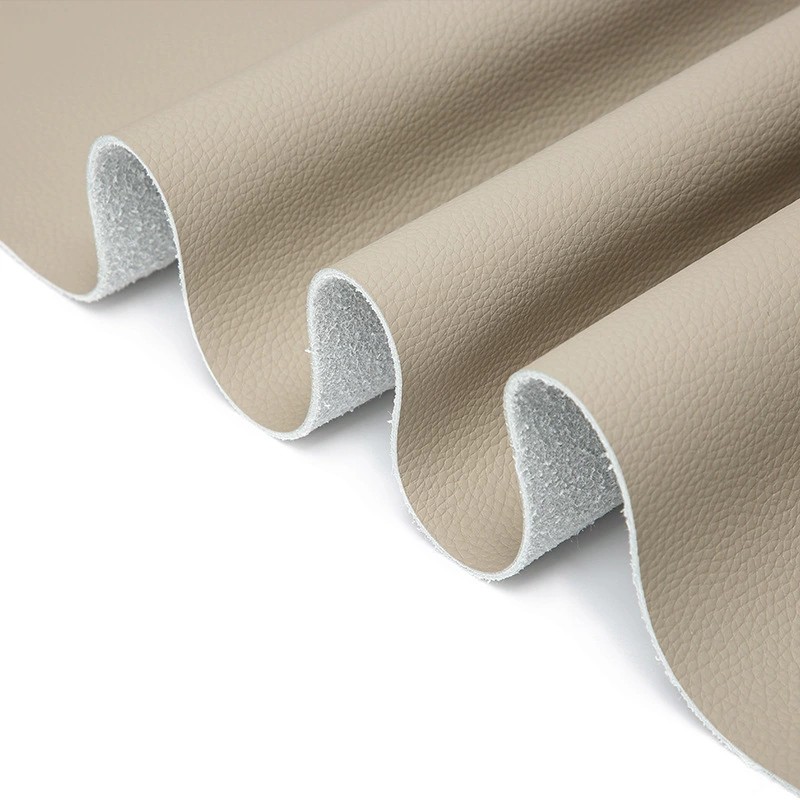 Wholesale Large lychee-patterned cashmere flocking base sofa leather fabric 1.6mm Manufacturer, Factory