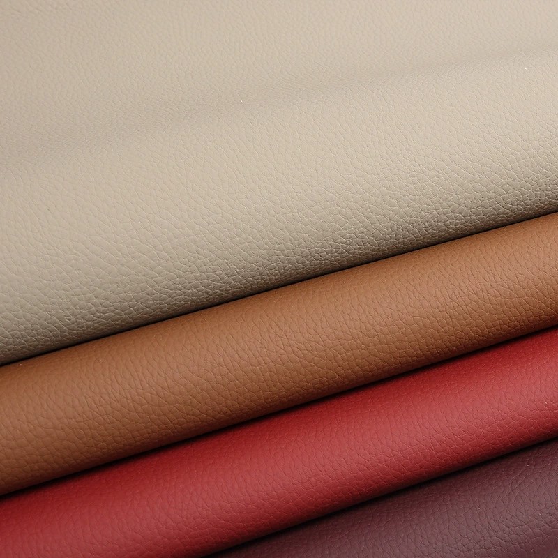 Wholesale Large lychee-patterned cashmere flocking base sofa leather fabric 1.6mm Manufacturer, Factory