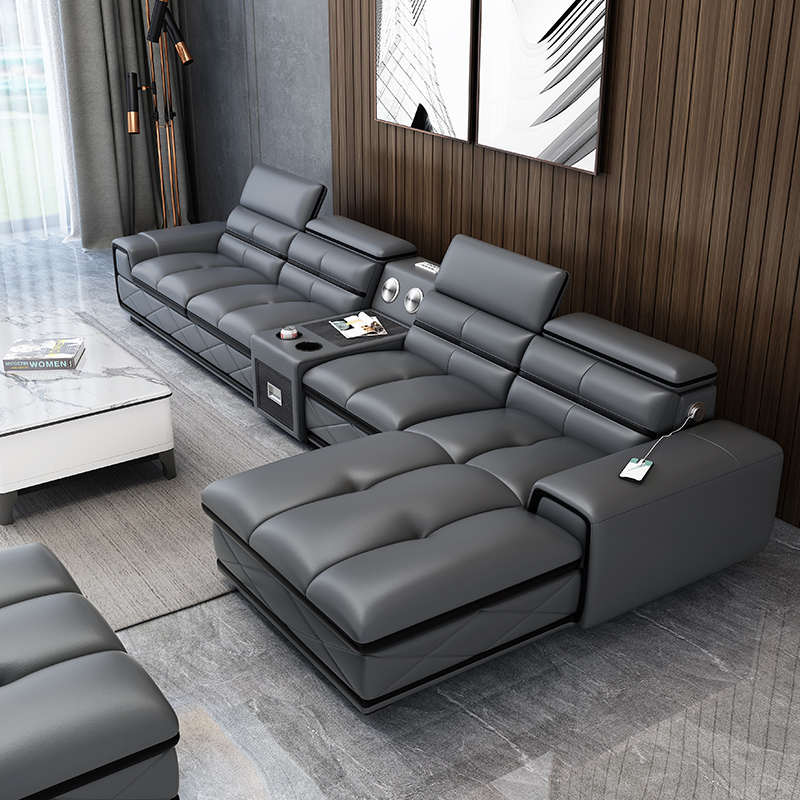 China Modern Multi-functional L shape leather sofa Manufacturers, Manufacturer