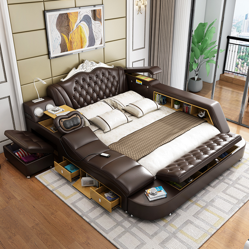 Intelligent massage double master bedroom bed