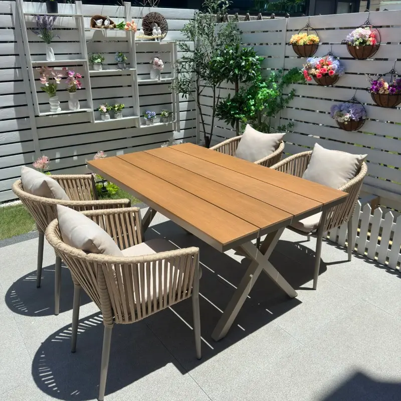 Wholesale Nordic Outdoor Rattan Dining Set - Waterproof and UV-Resistant Dining Table Manufacturer, Factory