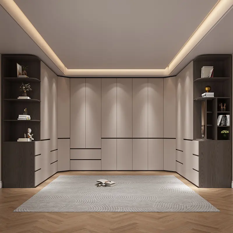 High-Quality Simple Design wooden wardrobe with segmented swing doors for the home bedroom new style cloth cabinet Factories, Factory