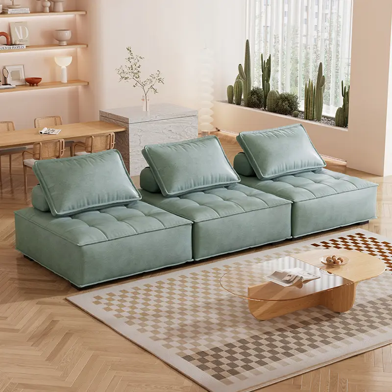 Wholesale Modern Luxury Convertible Chaise Lounge Couch Square L-Shaped Sectional Sofa for Living Room Furniture Modular Sofa Suppliers, Factories