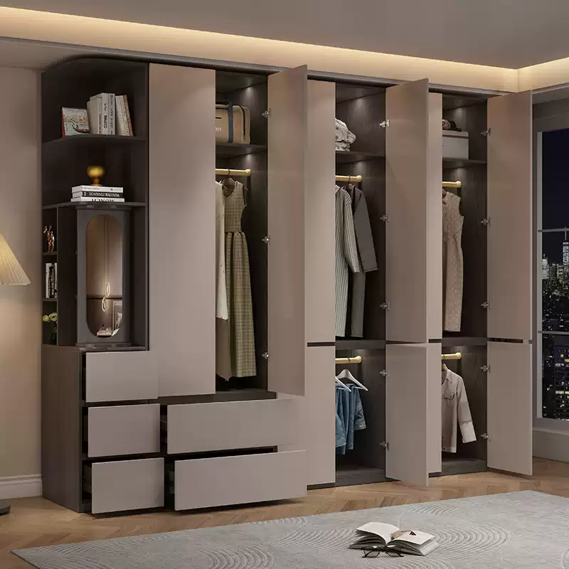 Sleek gray bedroom cloth cabinet