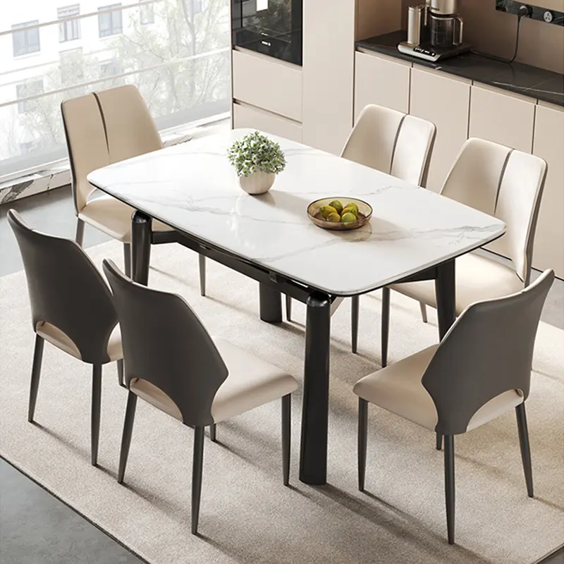 China Modern simple household small-sized folding marble dining table and a variable round table Supplier, Factories