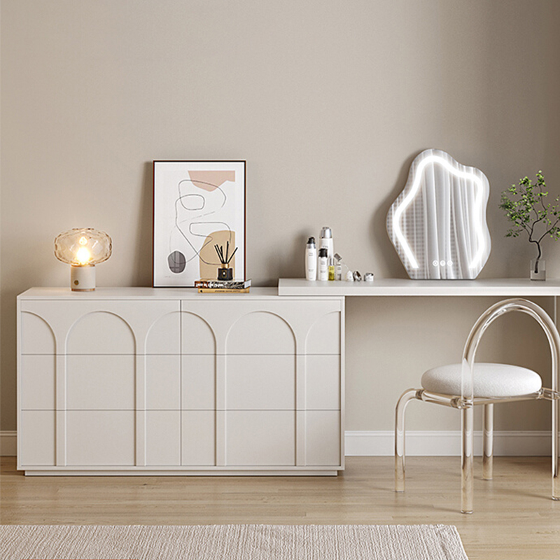 Dressing Table with LED Light Makeup Mirror 2