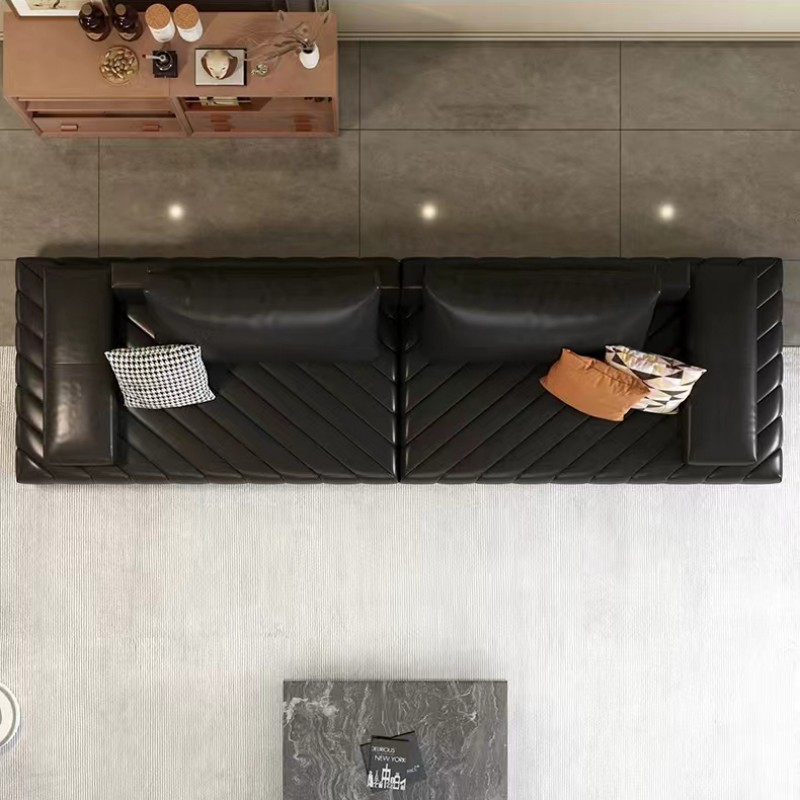 Italian-Style Lawrence Sofa Straight-Line Business Reception Lounge Sofa