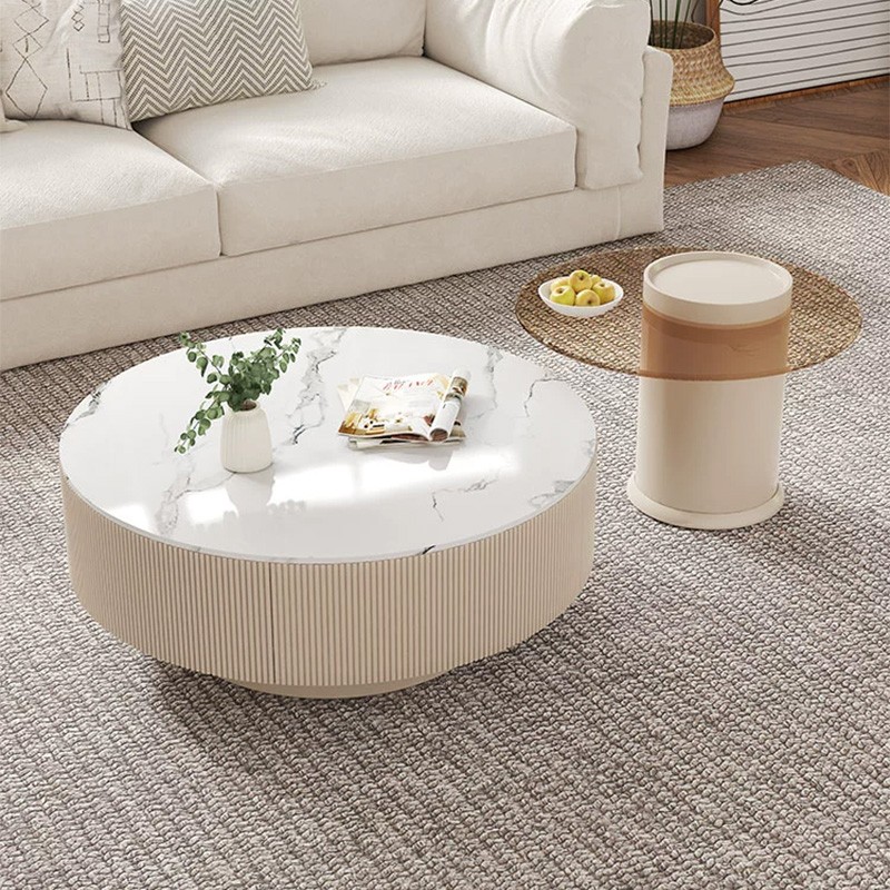 Nordic Modern Coffee Table Marble Top View 3