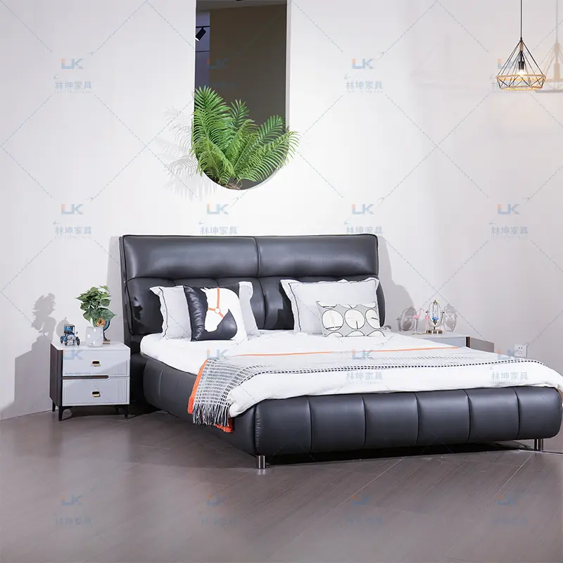 China Microfiber Leather Bed King Size Manufacturers, Supplier