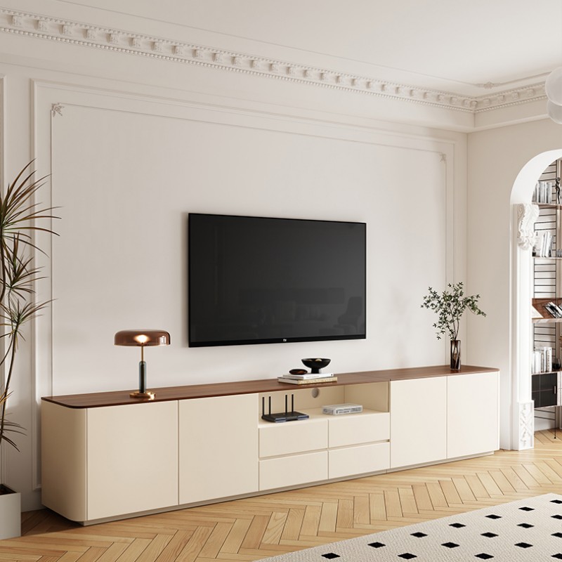 Solid wood TV cabinet simple and modern living room