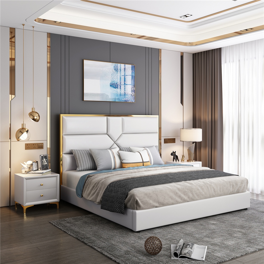 Luxury King Size Leather Bed Detail