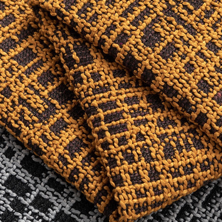 China Heavyweight Linen-Cotton Blend Premium Checkered Sofa Fabric Manufacturer, Factories