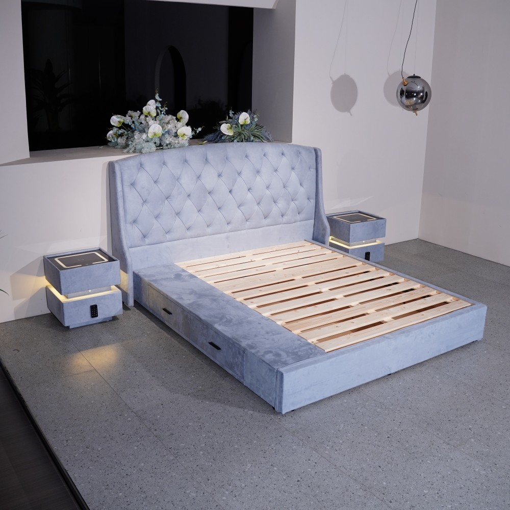 Queen Size Velvet Bed View