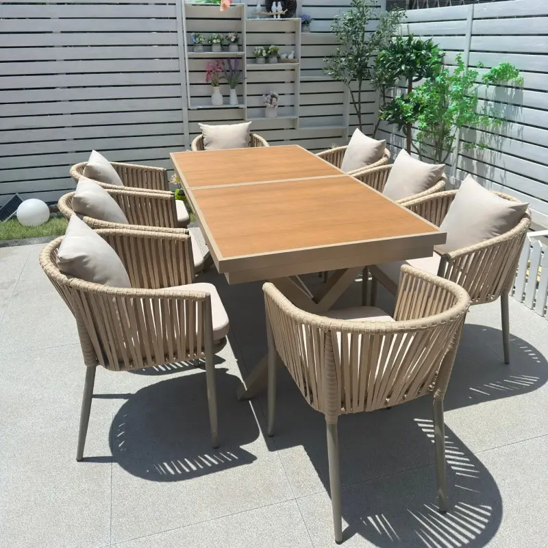 Wholesale Nordic Outdoor Rattan Dining Set - Waterproof and UV-Resistant Dining Table Manufacturer, Factory