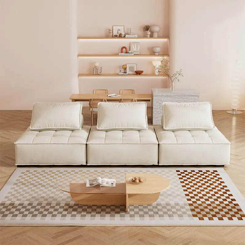 Wholesale Modern Luxury Convertible Chaise Lounge Couch Square L-Shaped Sectional Sofa for Living Room Furniture Modular Sofa Suppliers, Factories