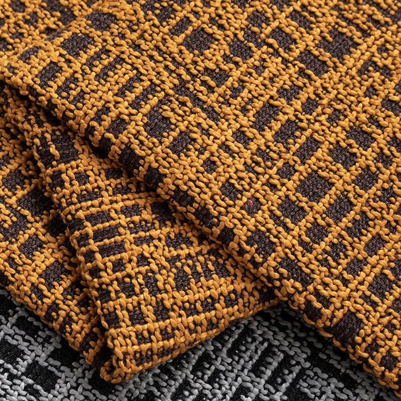 China Heavyweight Linen-Cotton Blend Premium Checkered Sofa Fabric Manufacturer, Factories