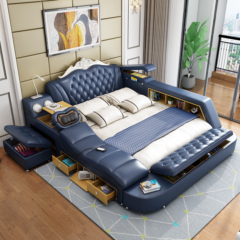 Modern functional wedding bed with storage
