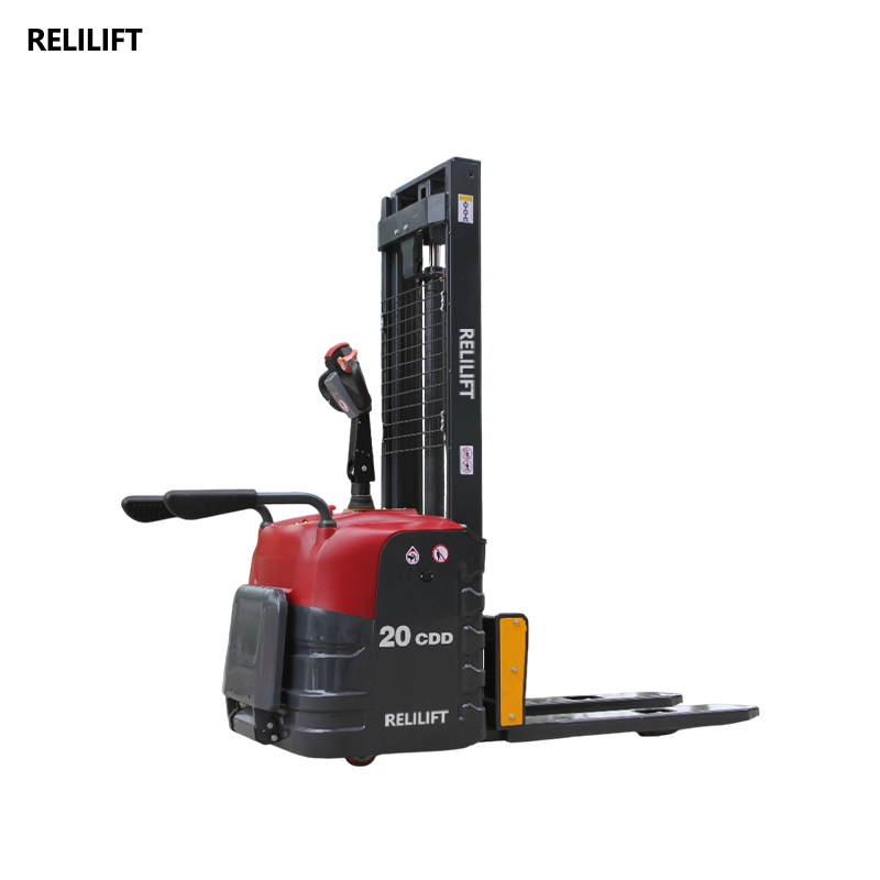 Cheap Walk-Behind Battery Charger Full Narrow Aisle All Terrain Electric Pallet Stacker PU Tire for Indoor and Outdoor 1.5 Ton 2 Ton Xilin Electric Stacker