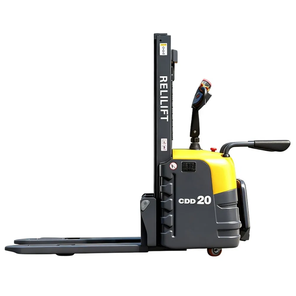 Flexible High-Comfort 2t-Yellow Ton Electric Straddle Stacker for Building Materials Warehouse