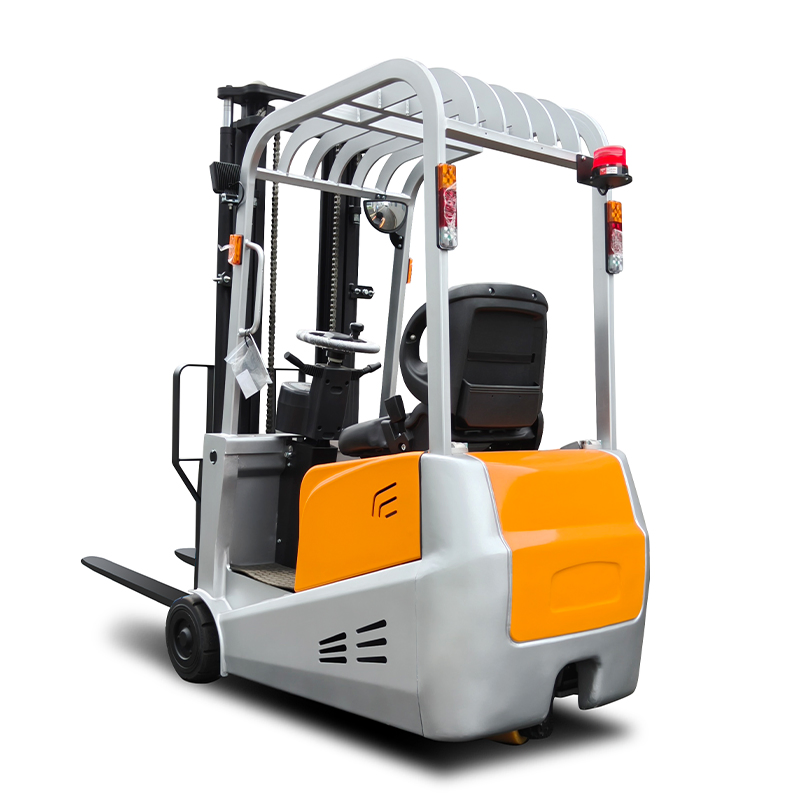 China Factory CE 1 Ton 3 Ton Hydraulic Small Space Operation Three-Wheel Rough All Terrain Counterbalanced Lift Reach Warehouse Electric Forklift
