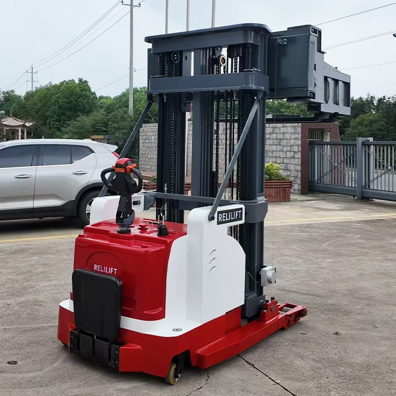 Advanced Multi Directional Forklift Easy Maneuverability Long Battery Life Stand on 3 Way Electric Forklift