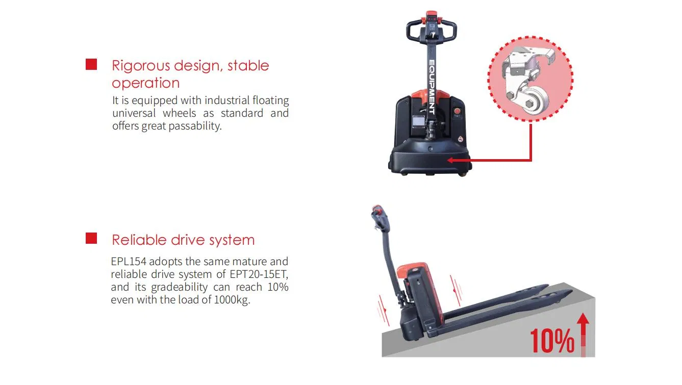 Warehouse Walkie Stacker Battery 1.5 Ton Electric Pallet Truck for Sale