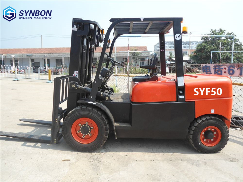 Synbon High Quality Diesel New Forklifts 5 Ton Telescopic off-Road Multi-Directional Rough Terrain Forklift