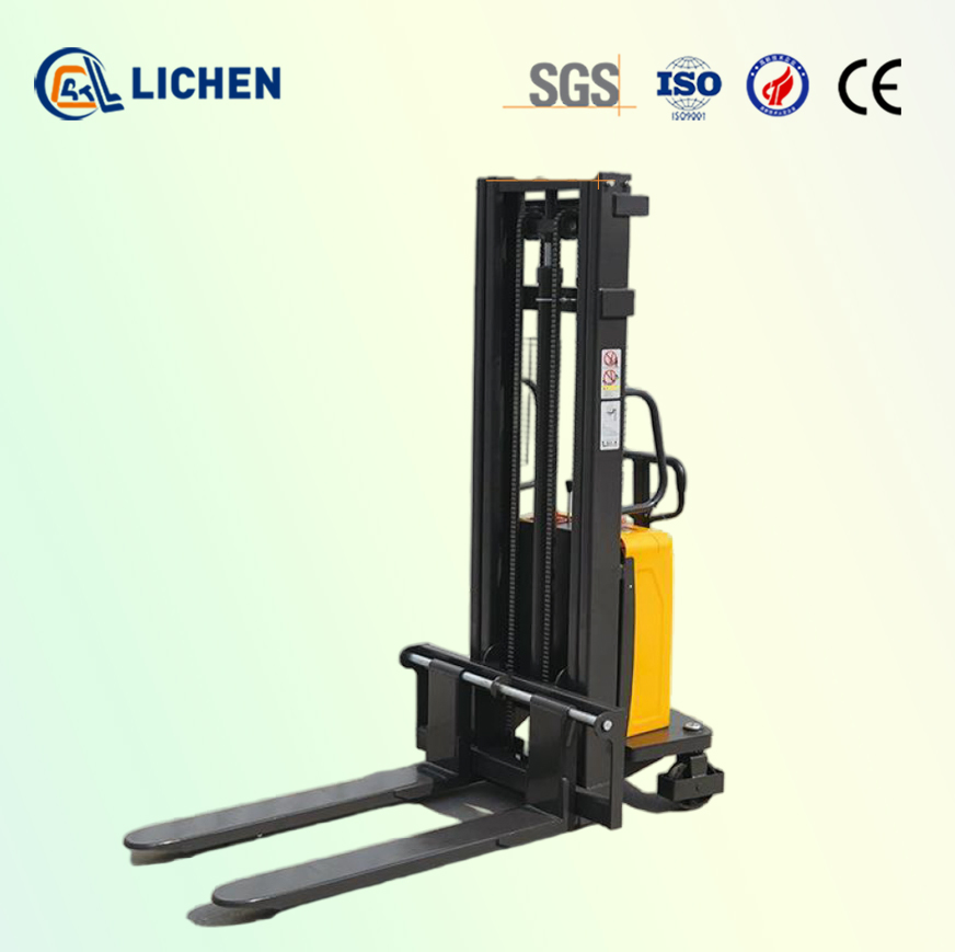 Electric Forklift, 2 Tons, Small Warehouse Pallet Transport Vehicle, Semi-Electric Stacker-Reclaimer, Hydraulic Lift, Stacker-Reclaimer with Lifting Function