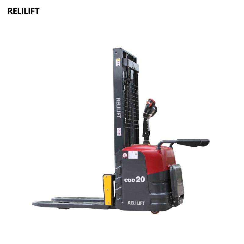 Cheap Walk-Behind Battery Charger Full Narrow Aisle All Terrain Electric Pallet Stacker PU Tire for Indoor and Outdoor 1.5 Ton 2 Ton Xilin Electric Stacker