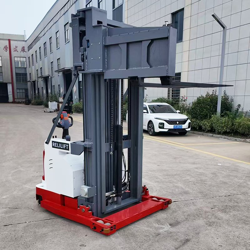 Advanced Multi Directional Forklift Easy Maneuverability Long Battery Life Stand on 3 Way Electric Forklift