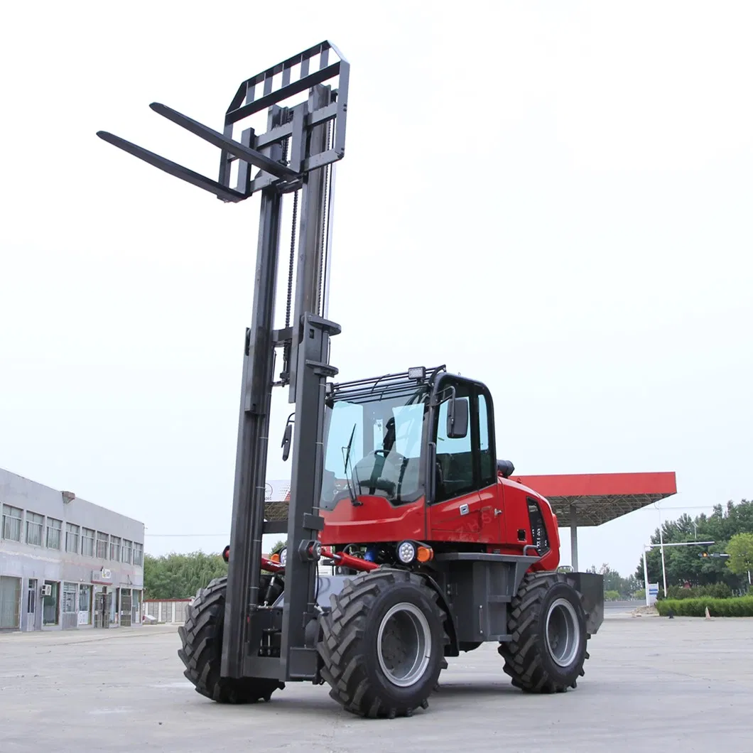Zhs Design 4WD 1.5ton 2ton 3ton 4ton 5ton 10ton 3m 5m 6m Battery &amp; Electric Diesel Gasoline LPG Rough Terrain Fork Lifter Truck Forklift with Factory Price