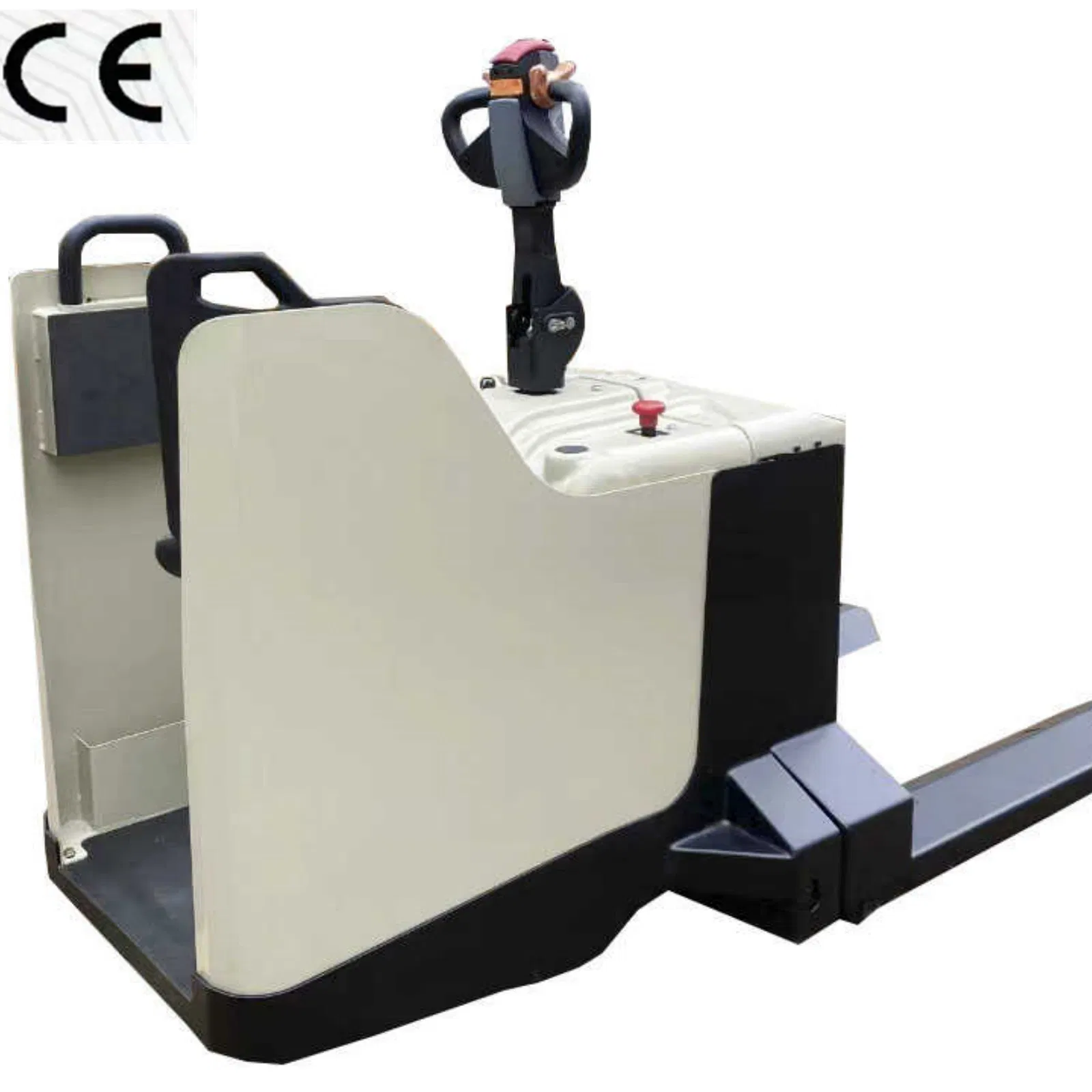 4-10 Ton Semi-Enclosed Ride-on Electric Pallet Truck Heavy-Duty Stand-on Pallet Jack for Warehouse Use