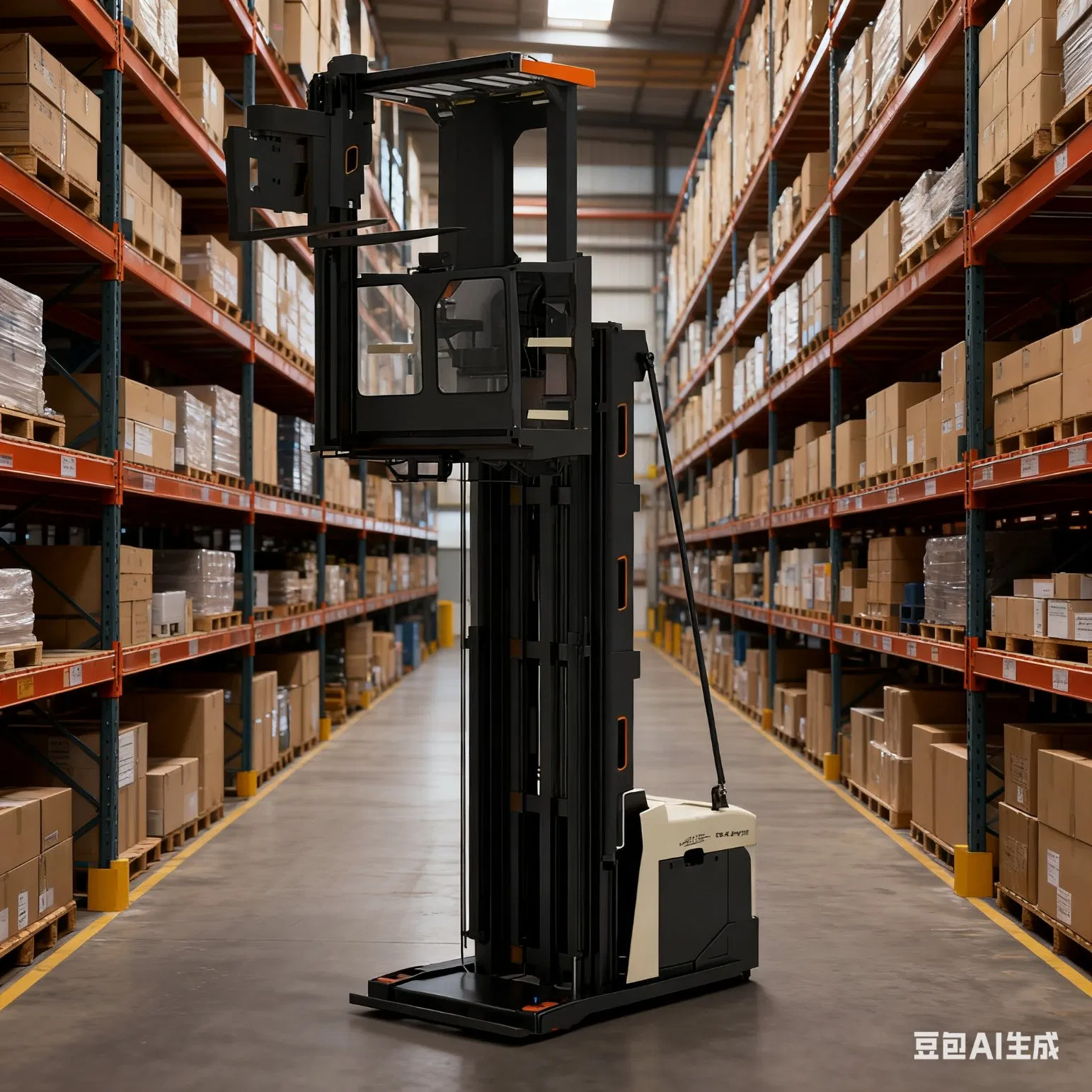 Electric 3 Way Man-up Pallet Truck Stacker Narrow Laneway 1.5 Ton Three Way People Ascending Pallet Stacker